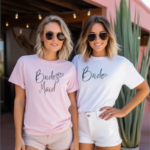 Barbiecore Bridesmaid Gifts Pink Bridesmaid Shirts Bride Bachelorette Party Shirts Maid of Honor Bride Shirt Bridesmaid Proposal Tshirt