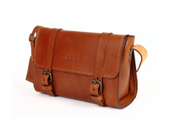 Leather Messenger In Cuoio Brown Mod 134