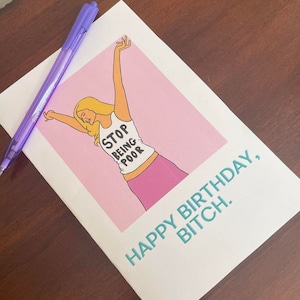 Paris Hilton &quot;STOP BEING POOR&quot; Handmade Printable Birthday Card