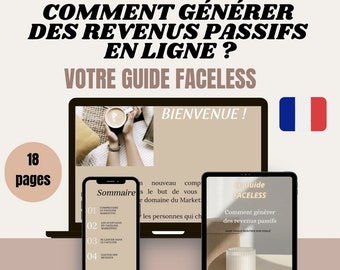 FACELESS MARKETING GUIDE in French 100% resale rights 18 pages