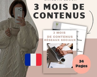 3 MOIS de CONTENUS sur les réseaux sociaux 100% droit de revente