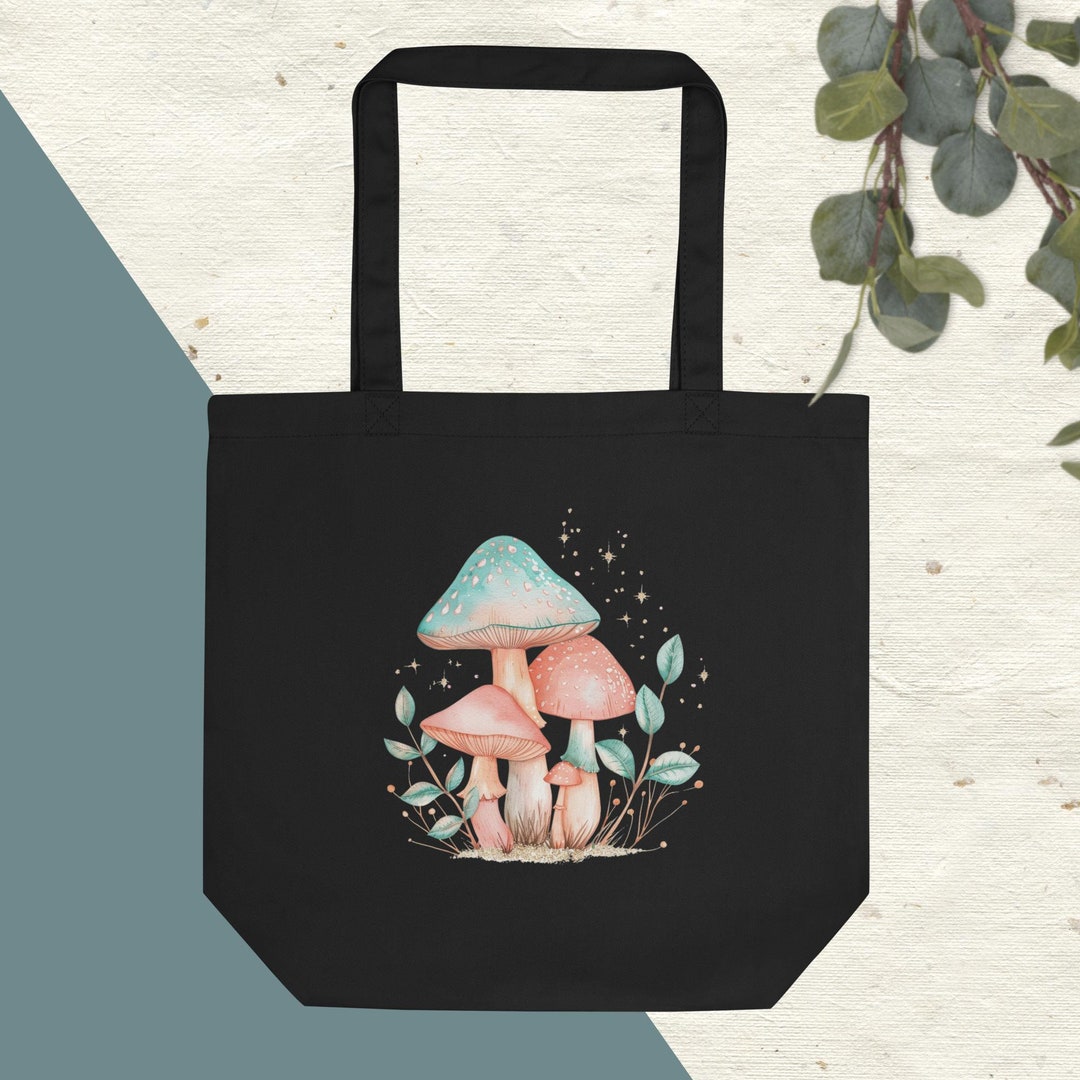 Eco Tote Bag Mushrooms Mushroom Tote Bag Fungi Tote Bag Mushroom ...