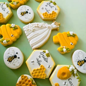 Bride to Bee Cookies Bridal Shower Bee Mine Honey Bees Custom Order 2 ...