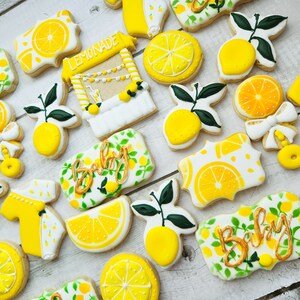 Baby  baby-shower lemon taste lemons shape sugar cookie  yellow color adorable soft bite natural anniversary birthday party little cutie