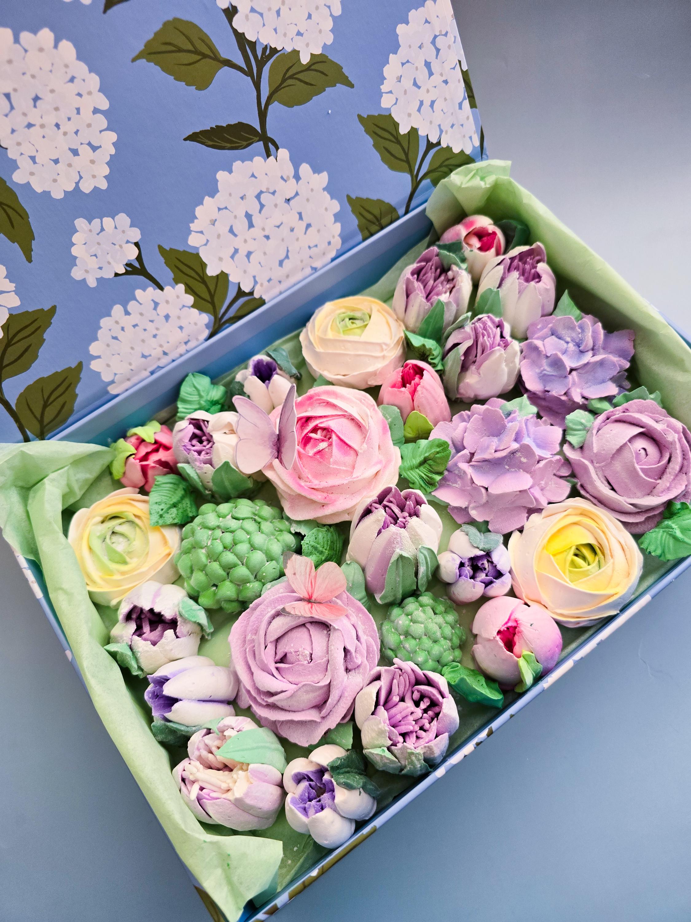 Marshmallow Zephyr Flowers Rose Hydrangea Tulips Adorable Present