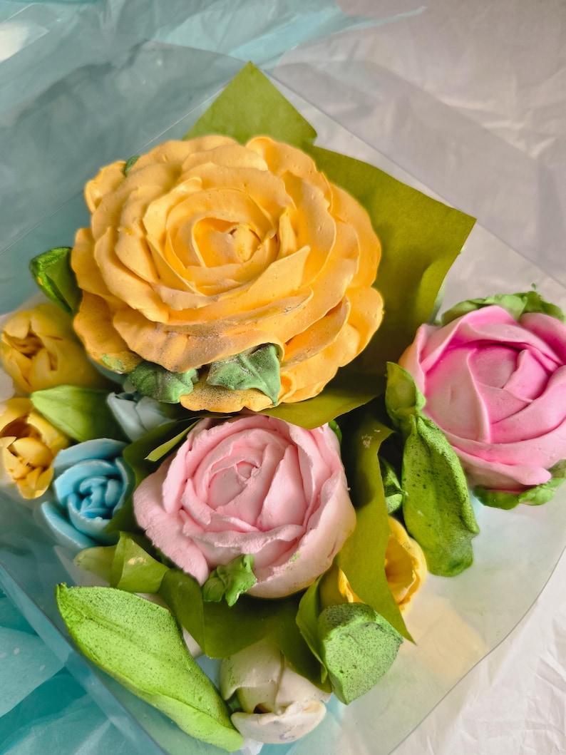 Zephir Flower Bouquet, Marshmallow Flower Gift Box, Edible Floral Dessert, Zephyr florals, Unique Sweet Gift, Handmade Meringue Flower image 7