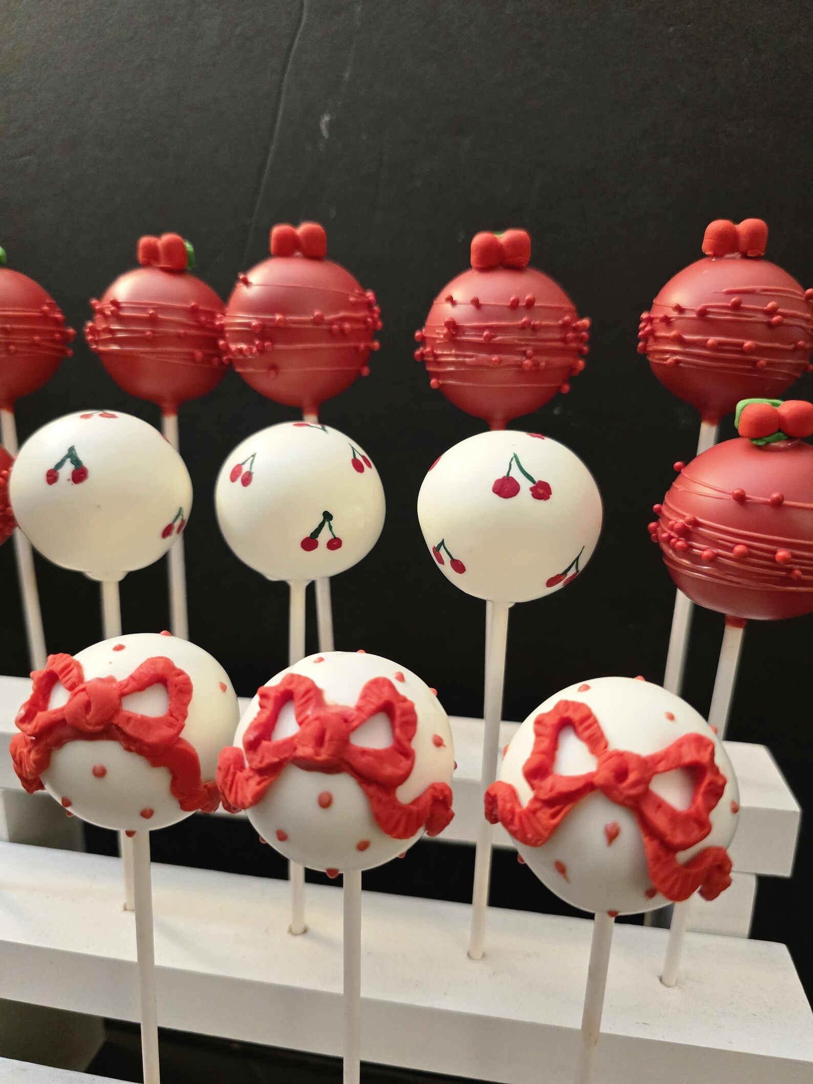 Cherry on Top Cake Balls Pops Reveal Party Baby Shower Annyversary Red