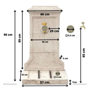 Tuscan Stone Wall Fountain with Brass Tap - Classic Elegance for Garden or Outdoor Terrace image 13