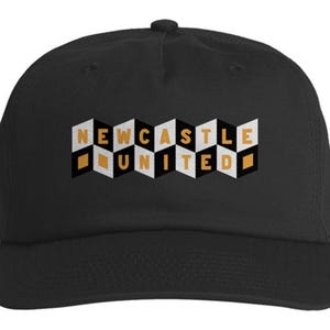 Retro Newcastle Football Dad Hat | Vintage Magpies Soccer Cap | Five Panel Fan Gift for Him | Match Day Hat image 1