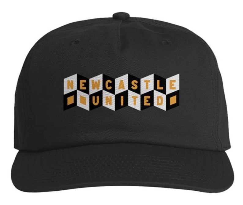 Retro Newcastle Football Dad Hat | Vintage Magpies Soccer Cap | Five Panel Fan Gift for Him | Match Day Hat image 1