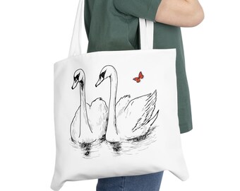 Bolso tote de hombro con mariposa cisne
