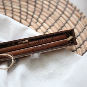 Chopsticks personalized with your own text/image - gift box-hardwood chopstick-sushi-noodle-anniversary-graduation gift-wooden engraving