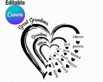 Personalized Mom png, Grandma, Great Grandma svg, Great Grandma Gifts, Mother's Day Gifts For Great Grandma, Birthday Gifts