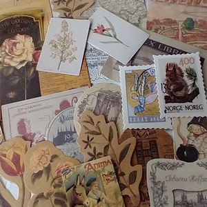 Vintage Inspired Ephemera Craft Supplies | Junk Journal Scrapbook DIY Crafting Kit | Paper Craft Supplies Stickers