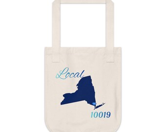 New York 10019 LOCAL Organic Canvas Tote Father's/Mother's gift, Library bag, Magazine bag, Farmer's Market bag