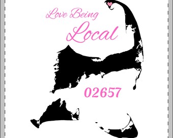 Provincetown Massachusetts 02657 Cape Cod Hardboard Coasters with Cork Bottom (Set of 4)