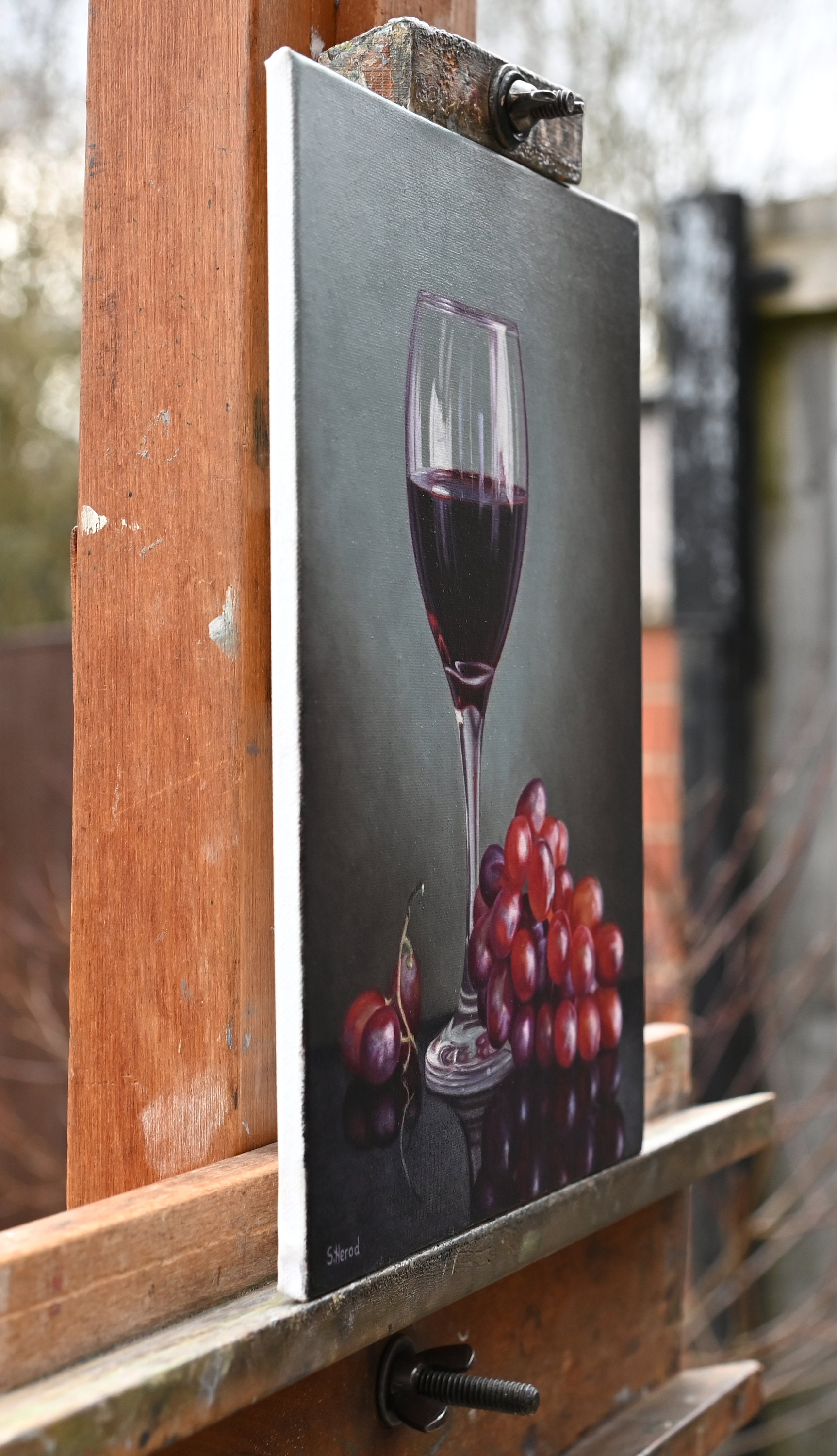 Glass of Red Wine and Grapes. Still Life Oil Painting - Etsy
