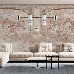 Carta da parati in stile chic con archi floreali in marmo antico