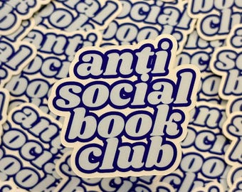 anti social book club sticker