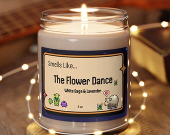 Stardew Valley, Spring Festival Flower Dance Scented Soy Candle, 9oz, Videogame Merch, Cozy Gamer, Cozy Videogame, Lavender and Sage Candle
