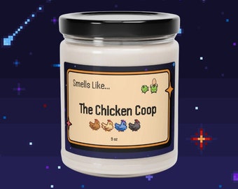 Stardew Valley, Chicken Coop Scented Soy Candle, 9oz, Videogame Merch, Cozy Gamer, Cozy Videogame
