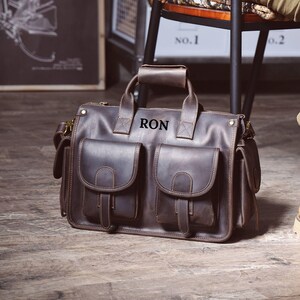 Porte-documents en cuir pleine fleur pour homme, sac à main en cuir personnalisé, sac messager, sac pour ordinateur portable, sac à bandoulière, sac à bandoulière, cadeau pour lui