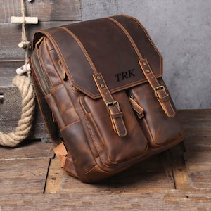 Volnerf lederen rugzak voor mannen 15 inch laptoptas schooltas lederen rugzak dagrugzak mannen reisrugzak laptoptas cadeaus voor hem haar
