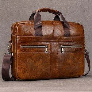 Leather Briefcase,Brown Leather Briefcase, Men Leather Briefcase, Laptop Bag, Leather bag, Gift for Him, Shoulder Bag, Men Briefcase