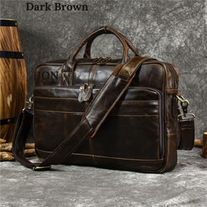 Porte-documents en cuir pleine fleur pour homme, Sac à main pour ordinateur portable de bureau, Sac à bandoulière, Sacs à bandoulière, Porte-documents pour école de commerce, Cartable, Cadeau pour lui