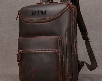 Top Grain Leather Backpack Men, Hiking Bag, Vintage Laptop Top Grain Leather Backpack Men, Hiking Bag, Vintage Laptop