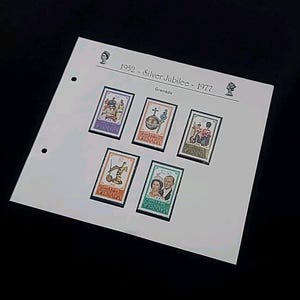 Juego de sellos postales reales del Jubileo de Plata de 1977 de la reina Isabel II, GRANADA