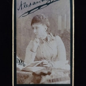 Imperial Russia Princess Alexandra Signed Royalty Cabinet Card CDV Photo Romanov