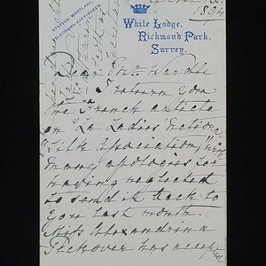 1894 Realeza Princesa María Adelaida de Cambridge Documento de carta real firmado Reino Unido