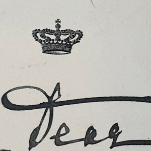 1931 Su Alteza Real la Reina Princesa Sofía Grecia Firmó Documento Carta Real Realeza