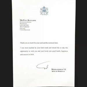Manuscrito histórico firmado por la realeza, carta del rey Mohammed VI de Marruecos