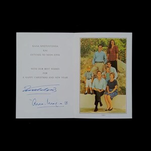 1991 signierte der griechische König Konstantin Königin Anne-Marie die Royal Christmas Card Royalty