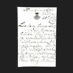 Carta real firmada por la princesa María Adelaida de Cambridge Teck en 1792
