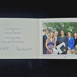 2008 signierte der griechische König Konstantin Königin Anne-Marie von Royal Christmas Card Royalty