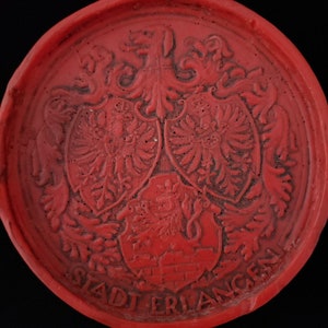 Antieke Duitse royalty lakzegeldocument keizerlijke adelaar wapenschild Royal Cypher
