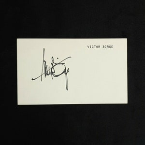 Victor Borge signierte Karte Autogramm Clown Prince Denmark Comedy Pianist Dokument