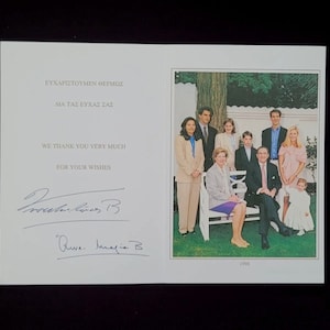 1998 signierte der griechische König Konstantin Königin Anne-Marie die Royal Christmas Card Royalty