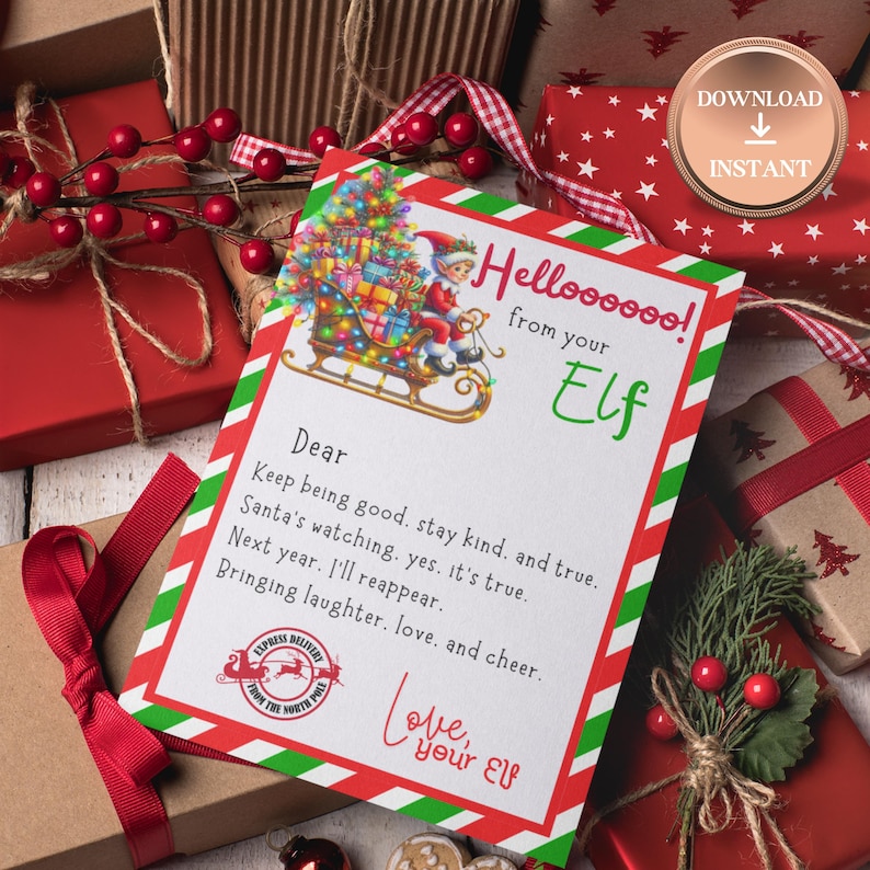 Printable Elf Welcome Back Letter Elf on the Shelf Notes Letter