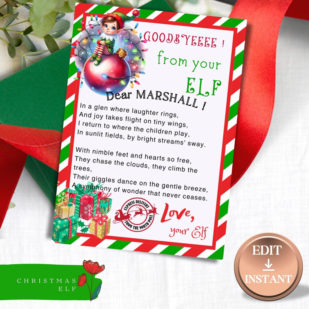 Buddy Elf Printable Christmas Card Message From Christmas Elf Sign Buddy Elf Printable Christmas Card Message From Christmas Elf Sign