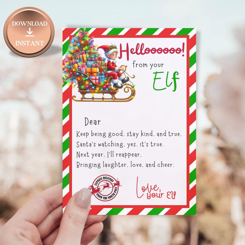 Printable Elf Welcome Back Letter Elf on the Shelf Notes Letter