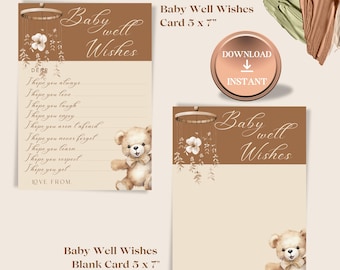 Baby gut wünscht Karte, Wünsche für Baby Karte, Liebes Baby Grußkarten, Ratschläge für Mama, INSTANT DOWNLOAD