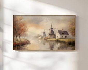 TV Frame Art - Vintage kunst van Nederlandse meesters, rustiek landelijk landschap, ideaal voor woondecoratie en galerijmuur, perfect housewarming cadeau