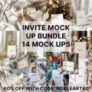 Mockup-bundelset uitnodigen, kaartmodelbundel, 14 x PSD-uitnodigingsmodelkaart, megabundelkaartmodel, PSD-kaartbundel, mockupbundelset
