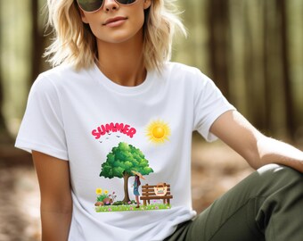 Hello Summer T-Shirt: Unisex Cotton Vacation Tee