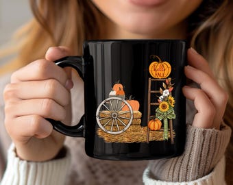 Taza de café "Hola Otoño": Decoración de calabaza otoñal, regalo de Acción de Gracias