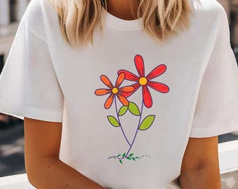 Daisy Flower Shirt: Women's Floral Boho Tee